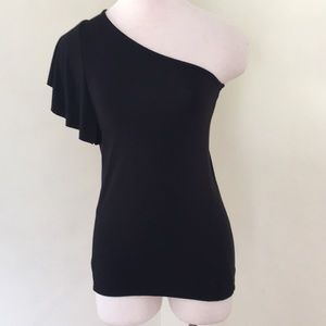 One Shoulder Flutter Sleeve Top